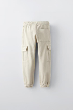 ZARA БРЮКИ КАРГО SOFT, ЭКРЮ