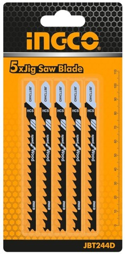 Полотно по дереву для электролобзика 5шт. 74мм-HCS-6TPI INGCO JBT244D
