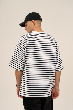 Футболка KUL'TURA OverSize "Basic" Полоска Черный