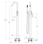 Напольный смеситель для ванны с душевым комплектом ODISEA 398503DOC золото