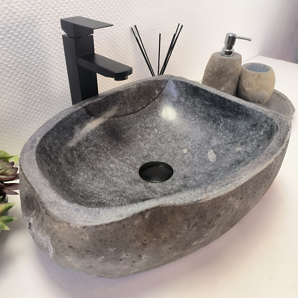 Раковина из речного камня RS-63485 (44*36*16) 0122