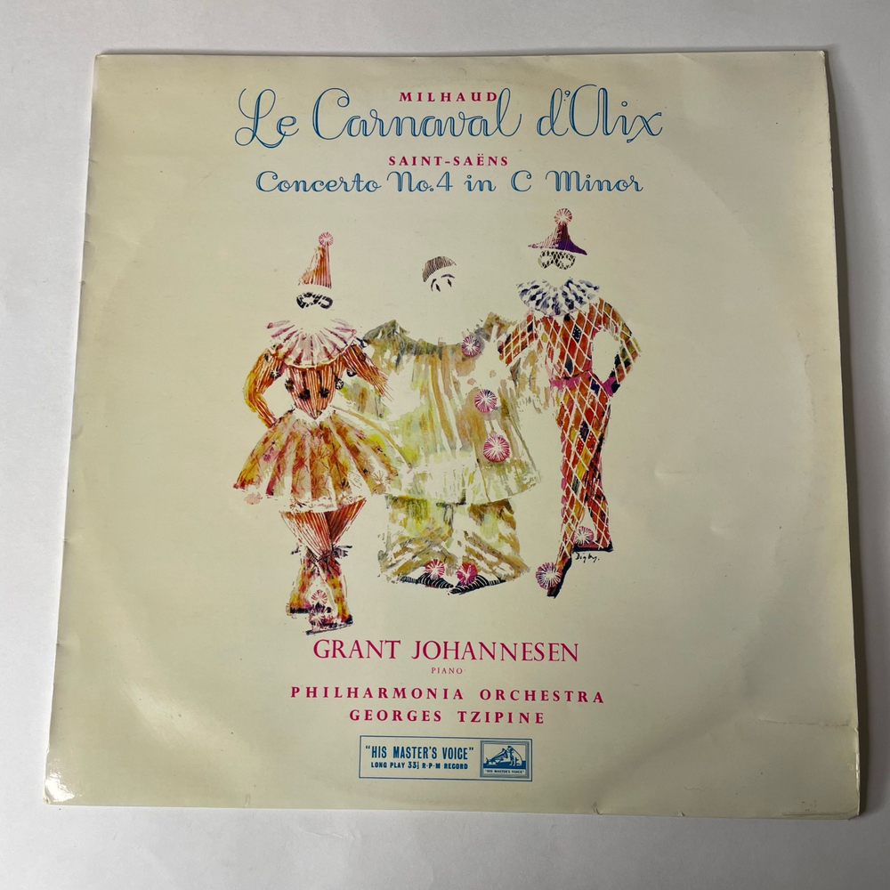 Винтажная виниловая пластинка LP Saint Saens, Milhaud, Grant Johannesen , Piano, With The Philharmonia Orchestra, Georges Tzipine, Concerto No 4 In C Minor (Англия 1958)