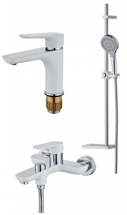 90037-F Душевой комплект (3 в 1) (бел.+хром) HANSEN  (5/1шт)