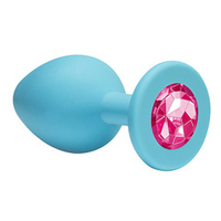 Анальная пробка 7,5см  Lola Games Emotions Cutie Small Turquoise Pink Crystal 4011-06Lola