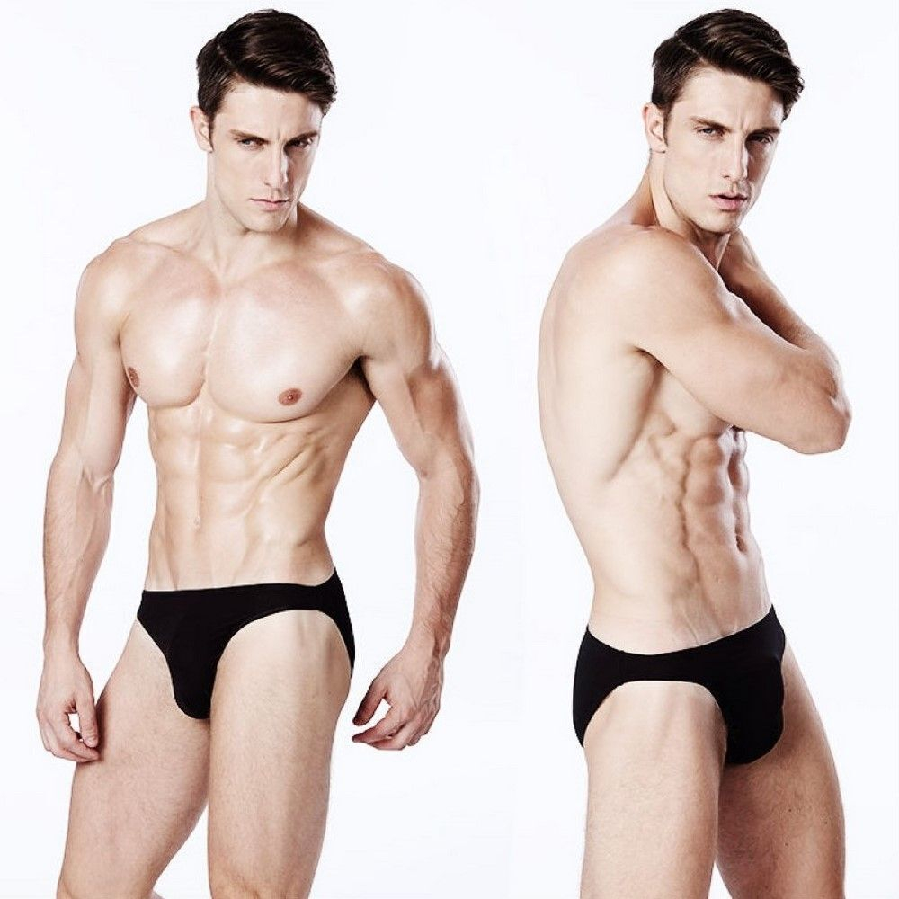 Мужские классические однотонные трусы-слипы (Размер: L) (Цвет: темно-синий)