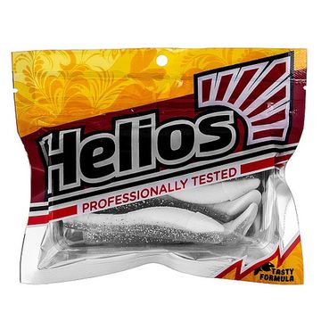 Виброхвост Chubby 3,55'/9 см White & Sparkles 5шт. (HS-4-002) Helios