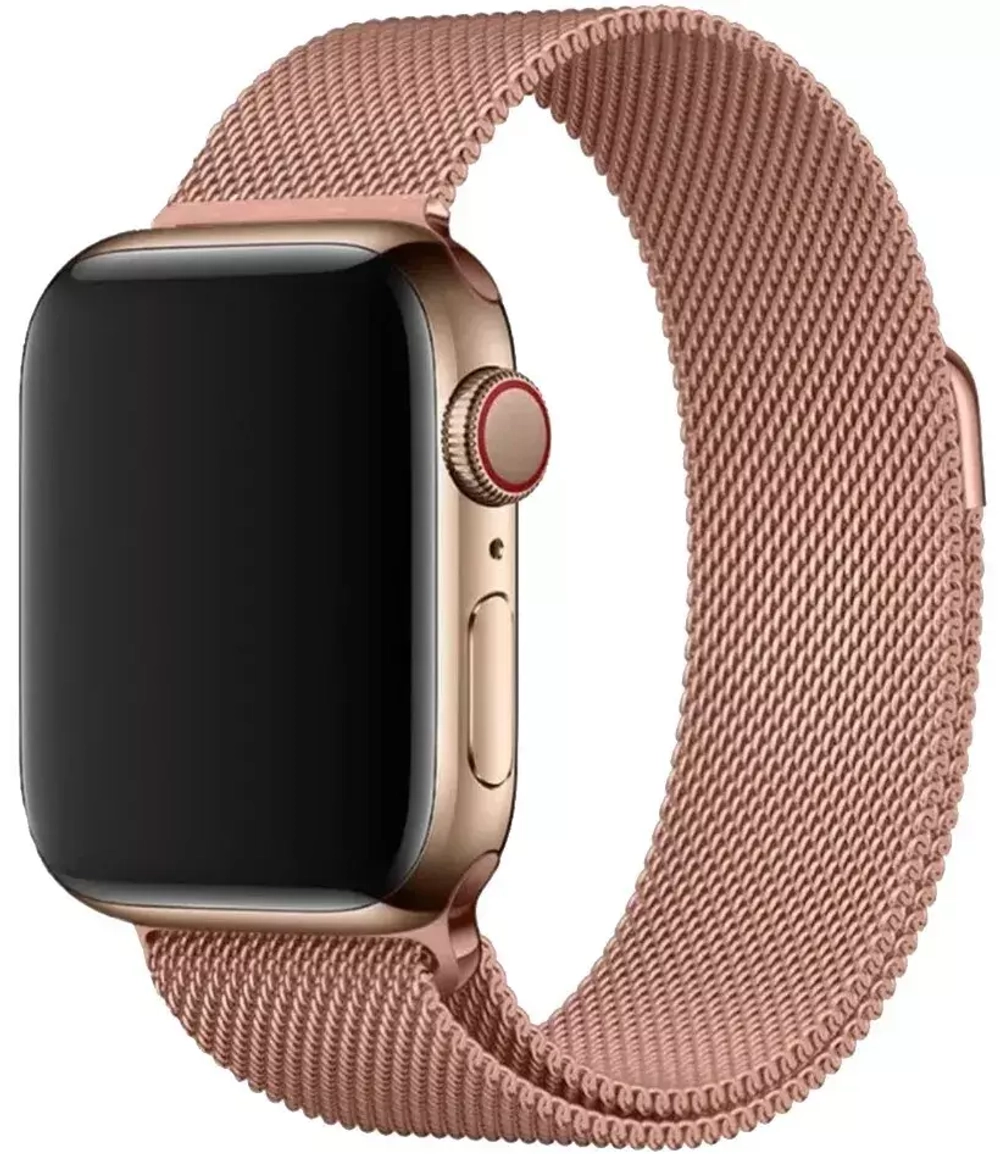 Браслет-ремешок для Apple Watch MILANESE (42-44mm) розово-золотистый