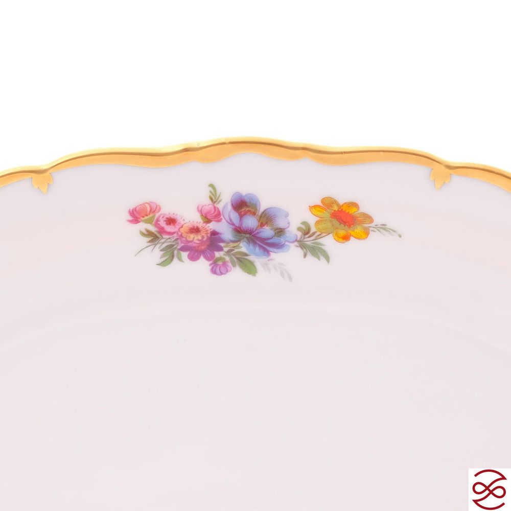 Блюдо овальное Queen's Crown Мейсенский букет 32 см