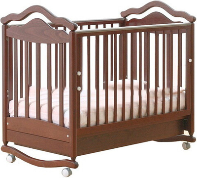 Детская кроватка Гандылян Анжелика качалка 120x60 см махагон