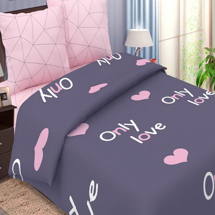 Комплект постельного белья "ВЛ. ТОЛЬКО ЛЮБОВЬ", поплин Премиум, 100% хлопок.