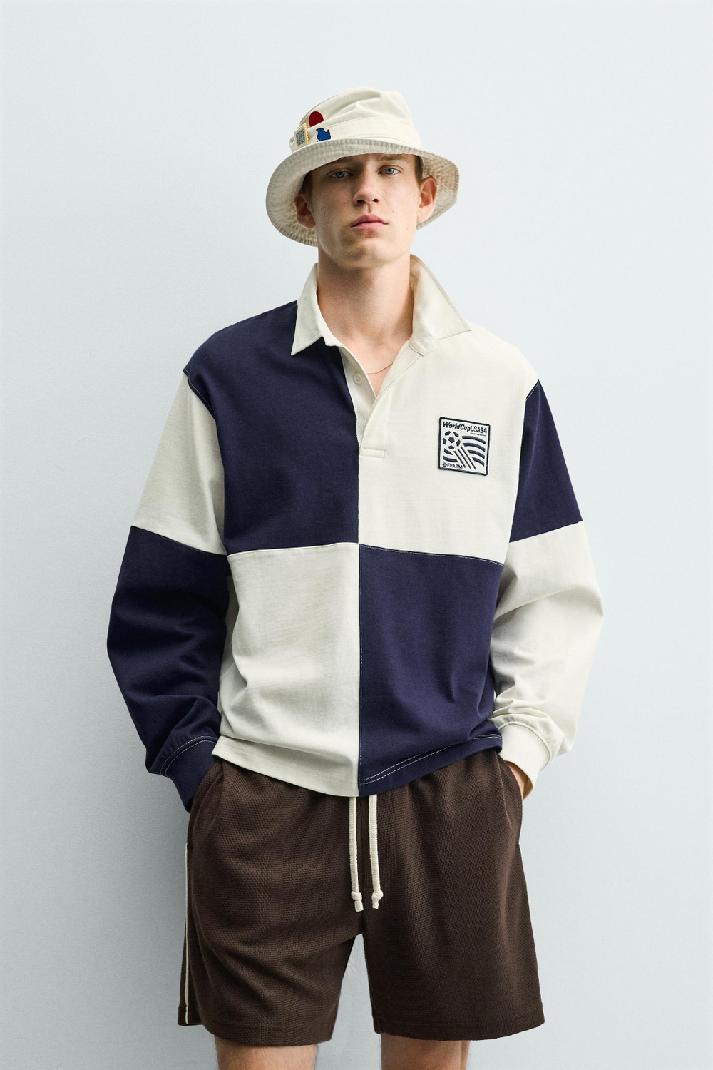 ZARA ПОЛО COLOR BLOCK USA 94 FIFA WORLD CUP™ FIFA CLASSICS, МОРСКОЙ СИНИЙ