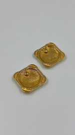 Серьги с кремовой эмалью Monet