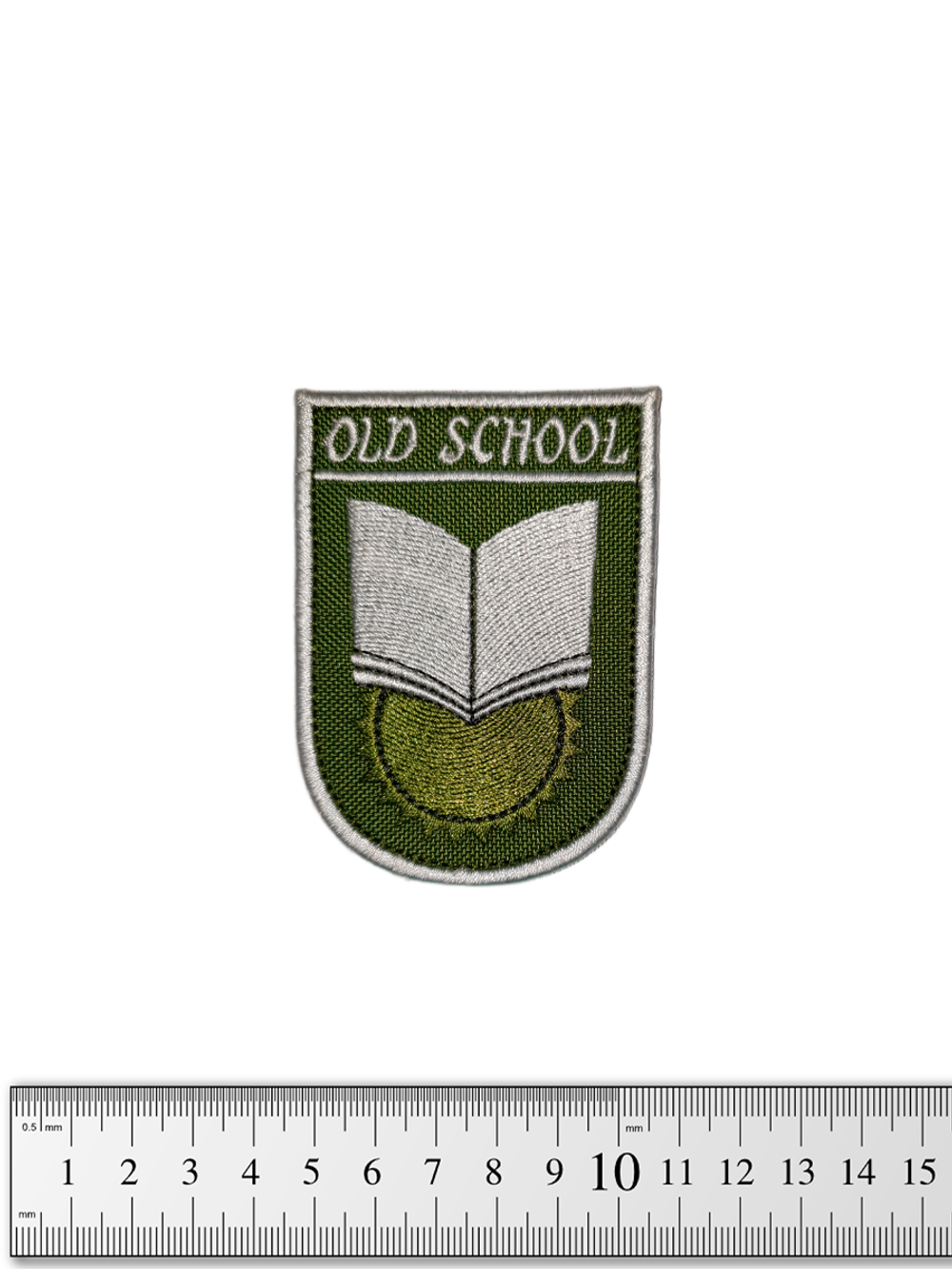 Шеврон Олд скул (Old School) вышивка. Олива (светлый)