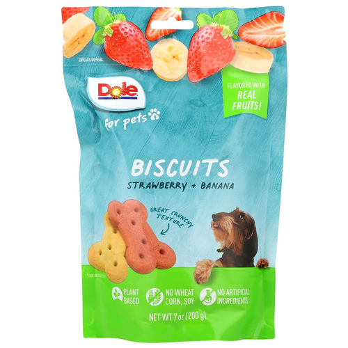 Dole for Pets, печенье, клубника и банан, 200 г (7 унций)