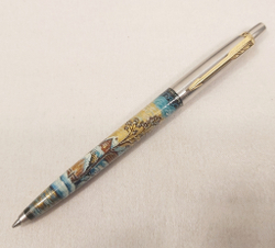 Ручка "Русская деревня. Зима" с ручной росписью Палех