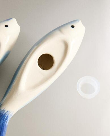 ZARA HOME НАБОР ИЗ СОЛОНКИ И ПЕРЕЧНИЦЫ В ФОРМЕ РЫБЫ, СИНИЙ