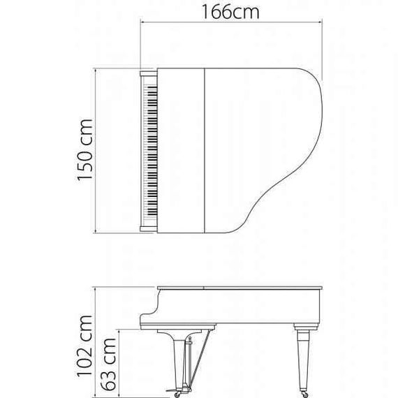 KAWAI GL-30 M/PEP - рояль, 166х150х102, банкетка (600),черный полиров., механизм Millennium III.