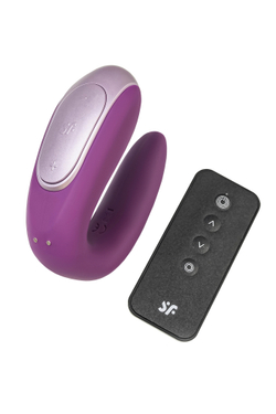 Многофункциональный стимулятор для пар Satisfyer Partner Double Fun, силикон, фиолетовый, 9 см