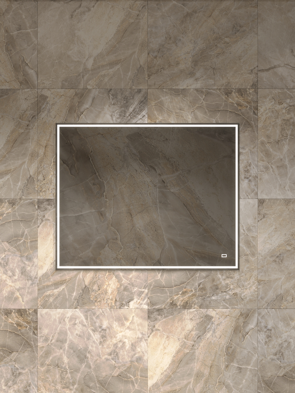 Зеркало FRAME, 100x80x2, с подсветкой по периметру LED, полированная рамка, ST-FRAME100080-CR