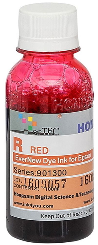 Чернила DCTec — HONGSAM водорастворимые для Epson серия: 901300 - Red (Красный) 100 мл.
