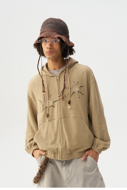 Худи Nothomme Monterest vintage variegated textured curved silhouette hooded