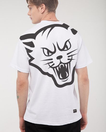 Футболка ЮНОСТЬ Большой кот - фиштейл Белый