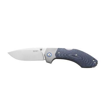 Нож скл."HERO", ст.Bohler M390,кл.StoneWash, рук.титан/син.микарта,отверств.д/темляка,клипса