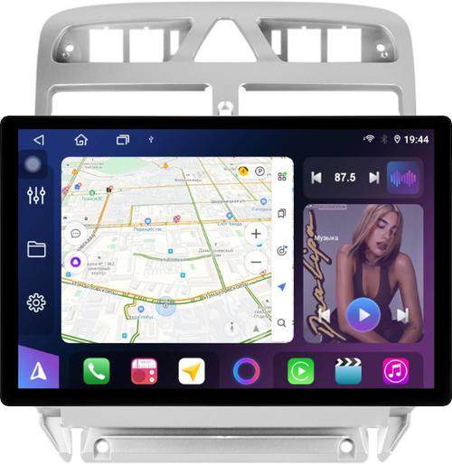 Магнитола для Peugeot 307 2001-2008 - FarCar BX877 монитор 13" 2K QLED на Android 13, TS10, 6+128, CarPlay, 4G SIM-слот
