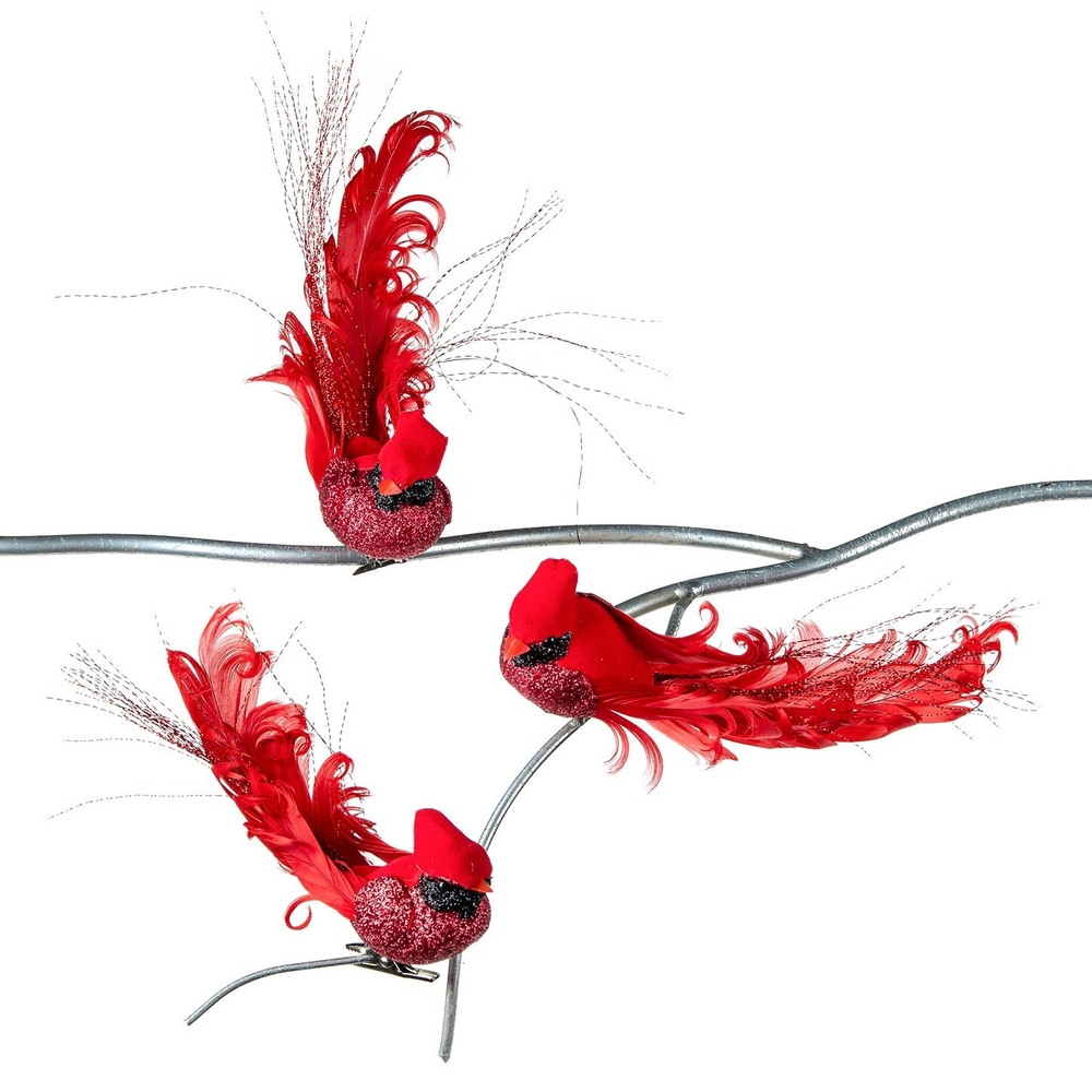 Птичка на клипсе 14см Goodwill Bird красная