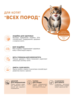 Корм сухой для котят всех пород, с индейкой, 400 гр, QUATTRO