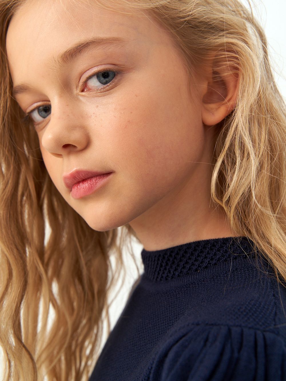 Платье для девочки с длинным рукавом AT1039 синий