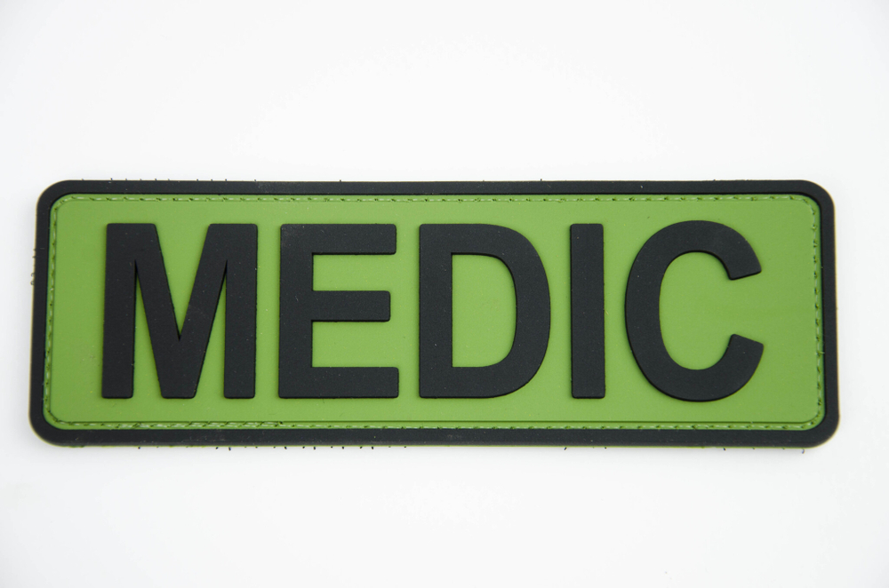 Шеврон Medic PVC 5х15 см. Олива