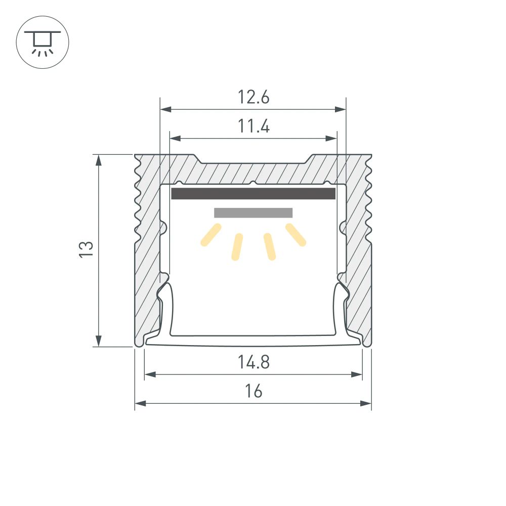 Профиль SL-SLIM-H13M-3000 ANOD (BY) (Arlight, Алюминий) 061373