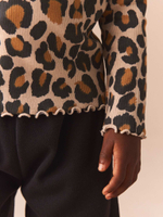 Лонгслив для девочки Next B68-845, Бежевый, Черный