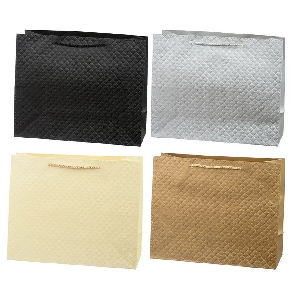 Подарочный пакет Basir, серия &quot;Выбитый мелкий ромб&quot;, 42*12*31 см, ассорти