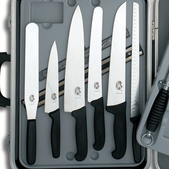 Кулинарный набор Victorinox Kitchen, черный, набор Fibrox Pro Gourmet, 24 предмета, с футляром