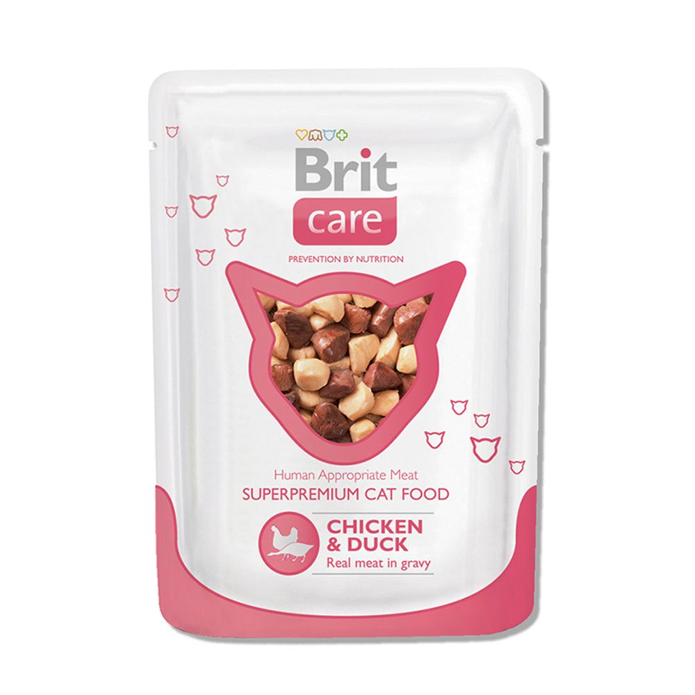 Пауч Brit Care cat Chicken &amp; Duck курица и утка для кошек 80 г