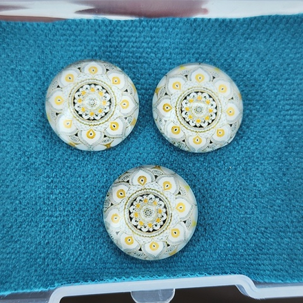 Принт, 16мм, круглый, стеклянный кабошон