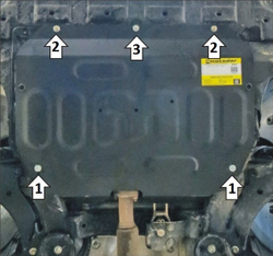 Защита стальная 2 мм Д, КПП JAC J7 MOTODOR.78301