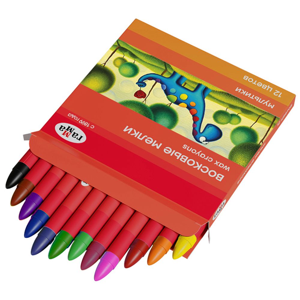 Мелки восковые 12цв. Гамма Мультики, картон. уп.