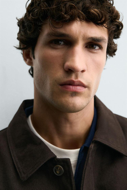 ZARA СТЕГАНАЯ КУРТКА ИЗ ЛИОЦЕЛЛА И ХЛОПКА, ШОКОЛАДНЫЙ