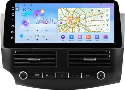 Магнитола для Mitsubishi Outlander 2 XL 2005-2012, Peugeot 4007, Citroen C-Crosser (рамка LUX) - FarCar монитор 12.3" 2K QLED на Android 14, TS10, CarPlay, 4G SIM-слот