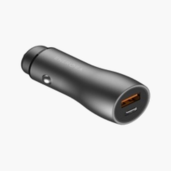 Автомобильное зарядное устройство Energea AluDrive PD20+, USB-C + USB-A USB3.0, 38W, Темно-серый | Gunmetal