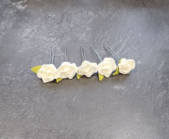 Набор шпилек "Розы большие" латекс, 3 шт, бирюза