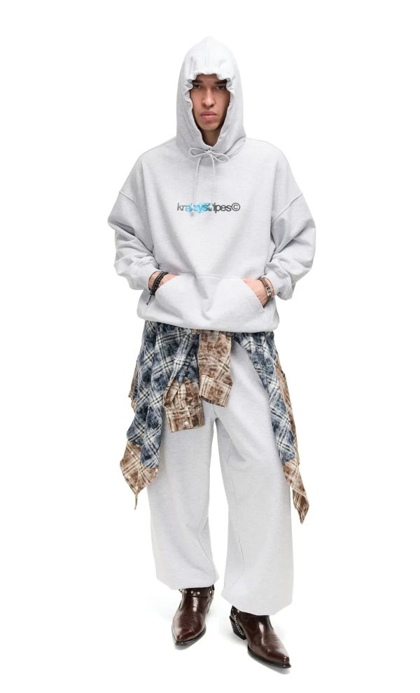 Худи Logo серый меланж - фото 1