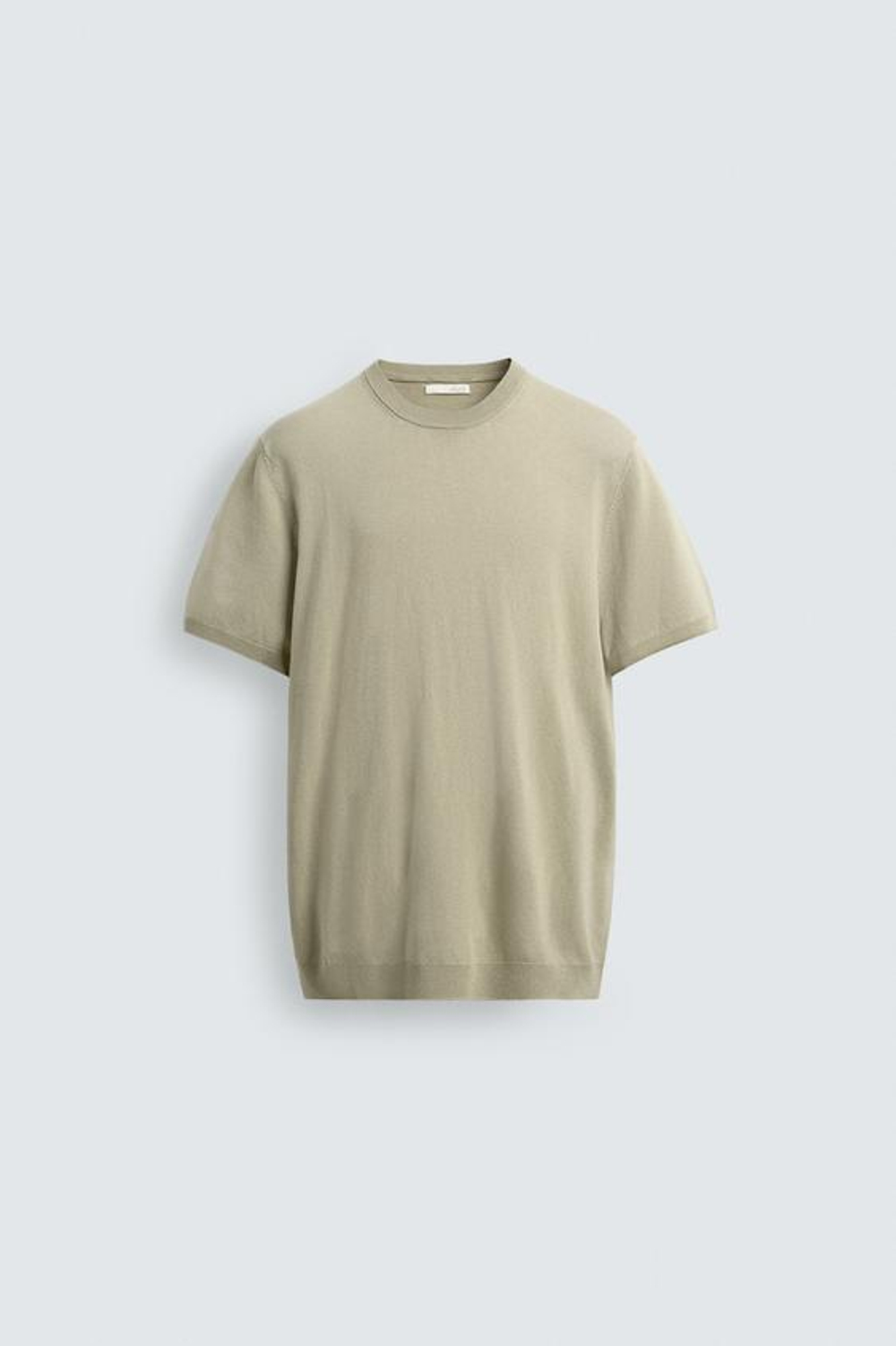 ZARA ФУТБОЛКА ИЗ СМЕСОВОЙ ВИСКОЗЫ, СВЕТЛО-ЗЕЛЕНЫЙ