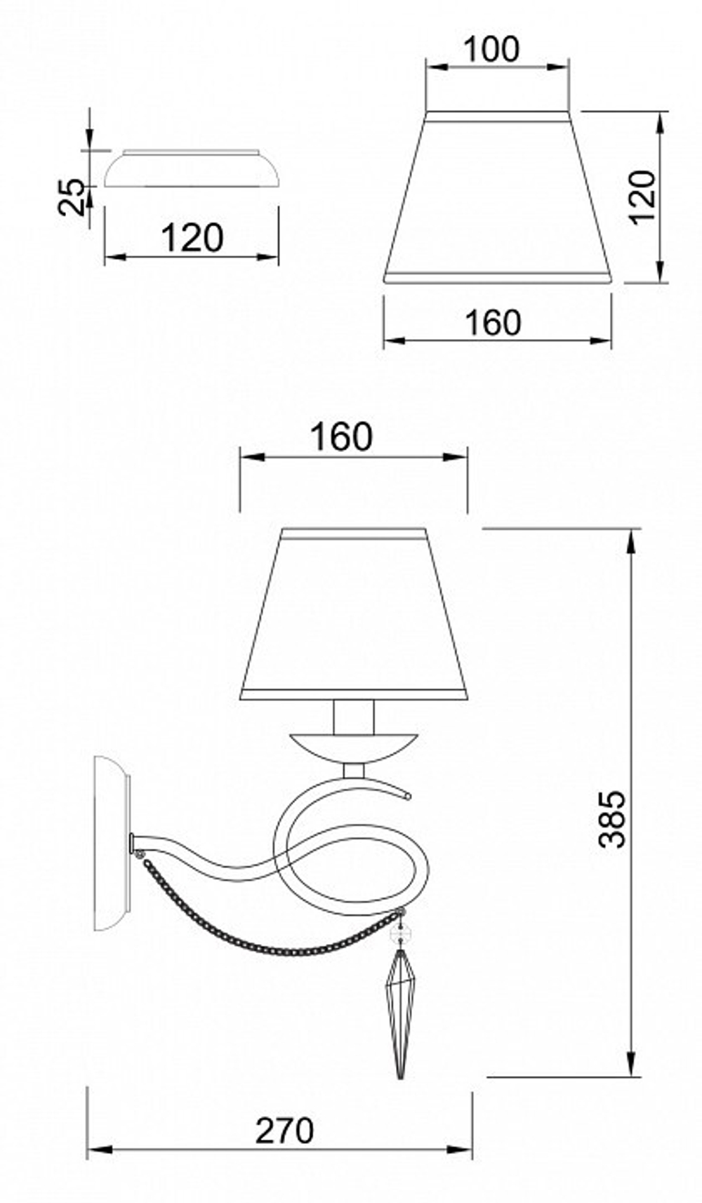 Бра Freya FR2909-WL-01-CH