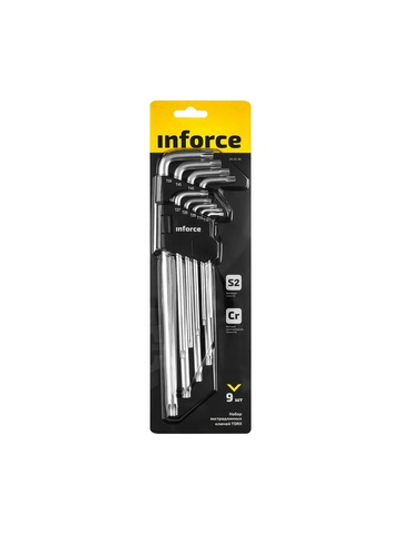 Набор экстра-длинных ключей Inforce TORX 9 штук, Т10-Т50, 06-05-96