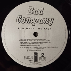 Винтажная виниловая пластинка LP Bad Company Run With The Pack (Japan 1976) (Obi) Love Me Somebody