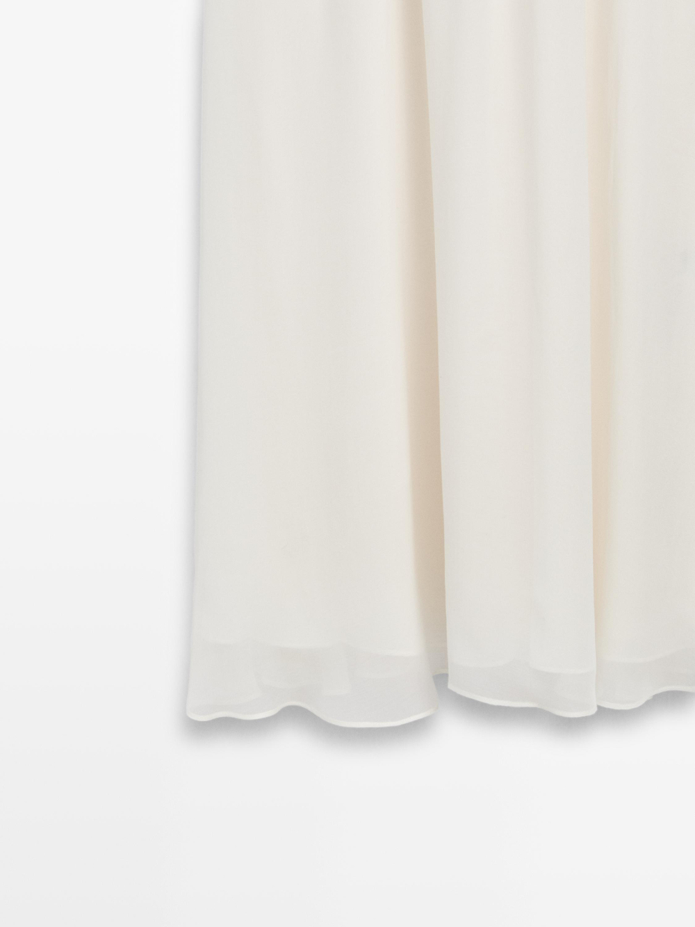 Massimo Dutti Трикотажное платье с декоративной отделкой в тон, натуральный/кремовый